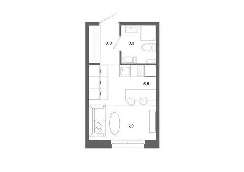 Студия Ханты-Мансийский АО, Сургут ул. Ивана Захарова, 16 (20.4 м)