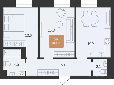 2-к кв. Ямало-Ненецкий АО, Новый Уренгой Созидателей мкр, Атмосфера. ...