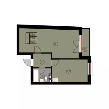 1-к кв. Калининградская область, Светлогорский городской округ, пос. ...