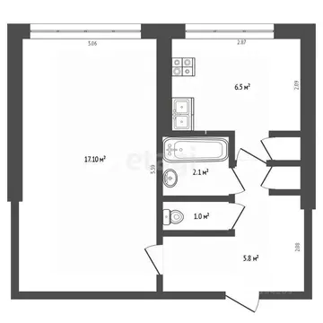 1-к кв. Мордовия, Саранск ул. Крылова, 59А (33.2 м)