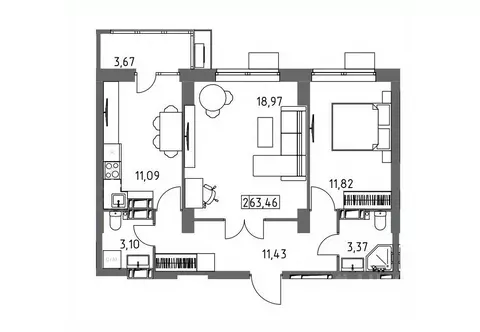 2-к кв. Волгоградская область, Волгоград Гомельская ул., 9 (63.46 м)