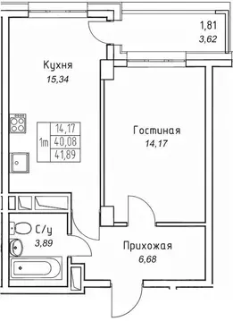 1-к кв. Саха (Якутия), Якутск 11-й кв-л,  (41.89 м)