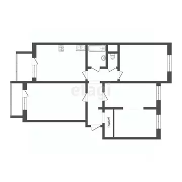 4-к кв. Челябинская область, Челябинск ул. Братьев Кашириных, 54 (78.6 ...