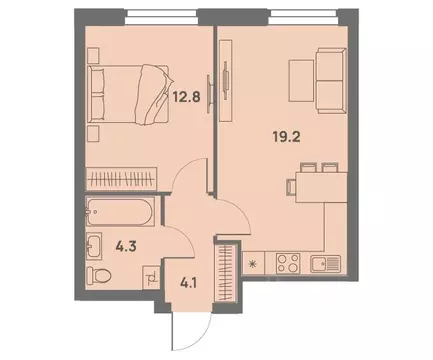 2-к кв. Пермский край, Пермь Трамвайная ул., 27 (40.4 м)