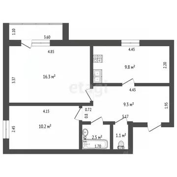 2-к кв. Мордовия, Кадошкино рп ул. Светотехническая, 16 (49.2 м)