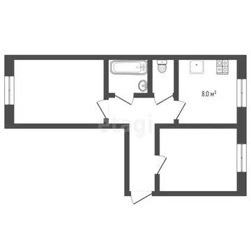 2-к кв. Тюменская область, Тюмень ул. Московский Тракт, 179 (52.5 м)