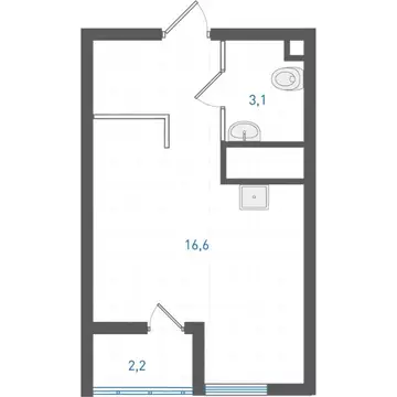 Квартира-студия: Екатеринбург, улица Учителей, 33/3 (25.5 м)