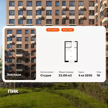 Студия Амурская область, Благовещенск Зея Парк жилой комплекс, 4 (22.0 ...