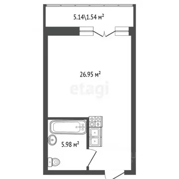 Студия Санкт-Петербург ул. Салова, 61 (38.5 м)