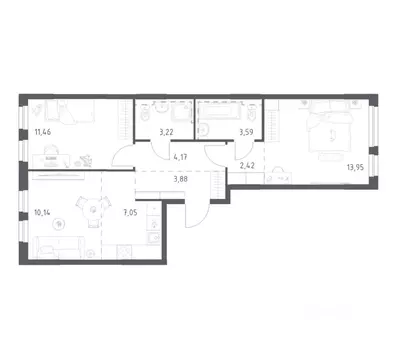 2-к кв. Башкортостан, Уфа ул. Рашита Манурова (59.88 м)