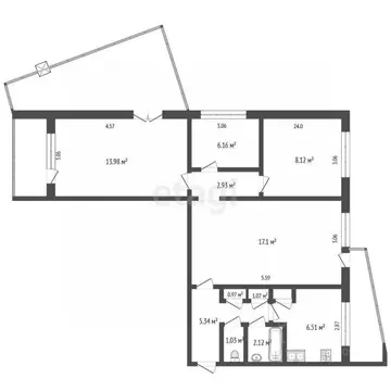 3-к кв. Мордовия, Саранск Гожувская ул., 50 (65.0 м)