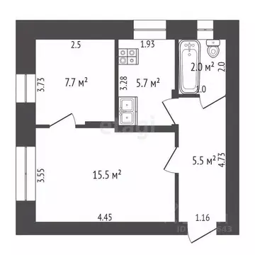 2-к кв. Псковская область, Псковский район, Середкинская волость, с. ...