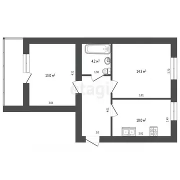 2-к кв. Белгородская область, Белгородский район, Дубовское с/пос, с. ...