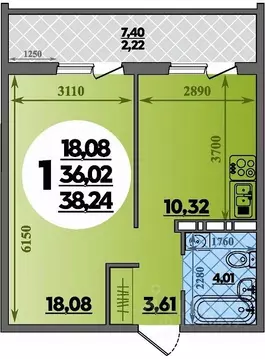 1-к кв. Краснодарский край, Краснодар ул. Генерал-лейтенанта ...