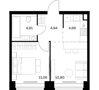 1-к кв. Москва Нова жилой комплекс, к1 (36.29 м)