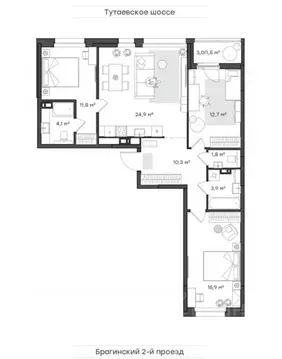 3-к кв. Ярославская область, Ярославль Тутаевское ш., 93Б (86.8 м)