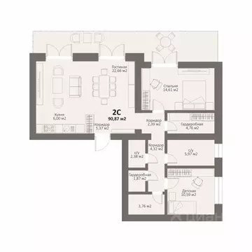 2-к кв. Челябинская область, Сосновский муниципальный округ, Поселок ...