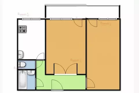 2-комнатная квартира: Екатеринбург, Маневровая улица, 17А (46 м)