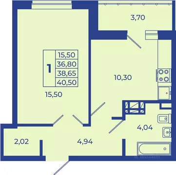1-к кв. Ростовская область, Новочеркасск  (40.5 м)