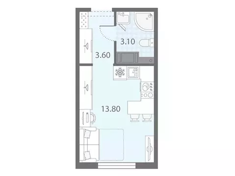 Студия Санкт-Петербург Ручьи жилой комплекс (20.5 м)