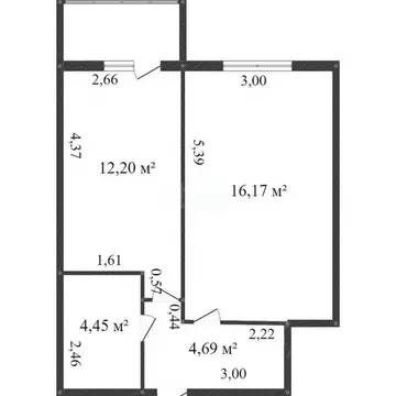 1-к кв. Костромская область, Кострома ул. Свердлова, 35к1 (37.2 м)