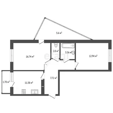 2-комнатная квартира: Раменское, улица Чугунова, 43 (62.5 м)