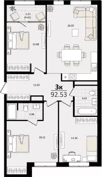 3-к кв. Краснодарский край, Краснодар Хлопчато-бумажный Комбинат мкр, ...