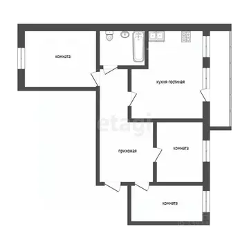 3-к кв. Тюменская область, Тюмень ул. Евгения Богдановича, 11/3 (86.3 ...