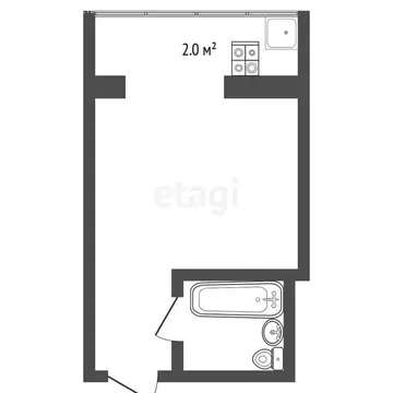 Квартира-студия: Тюмень, улица Седова, 64А (15.6 м)