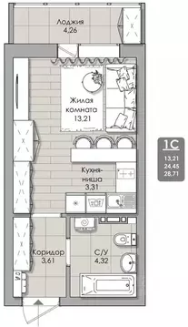 1-к кв. Новосибирская область, Новосибирск Автогенная ул., 75 (28.4 м)