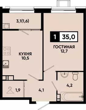 1-к кв. Ставропольский край, Кисловодск Моя Легенда жилой комплекс ...