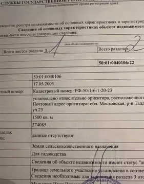 Участок в Московская область, Талдомский городской округ, д. ...