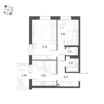 2-к кв. Свердловская область, Екатеринбург ул. Таватуйская, 14А/2 ...