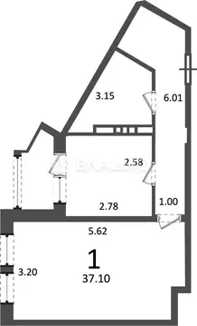 1-комнатная квартира: деревня Раёво, Ирландская улица, 4к2 (37.1 м)