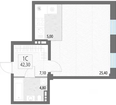 Студия Свердловская область, Екатеринбург ул. Первомайская, 7 (42.3 м)