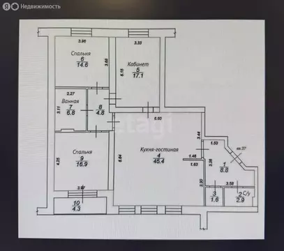 4-комнатная квартира: Тверь, улица Лидии Базановой, 5 (123 м)