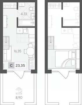 Студия Тюменская область, Тюменский район, д. Падерина ул. Сергея ...