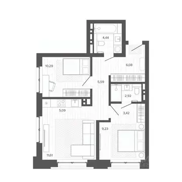 2-к кв. Алтайский край, Барнаул ул. Сизова, 20 (58.67 м)