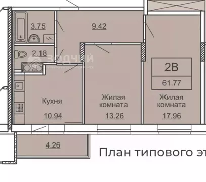 2-к кв. Чувашия, Чебоксары просп. Геннадия Айги, поз14 (62.0 м)