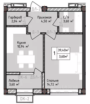 1-к кв. Дагестан, Дербент Маяк жилой комплекс (39.4 м)