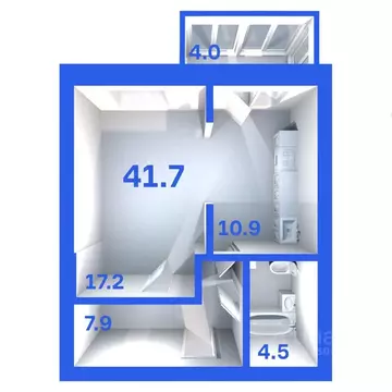 1-к кв. Псковская область, Псковский район, Завеличенская волость, д. ...