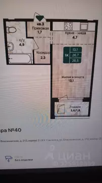 Студия Алтайский край, Барнаул Власихинская ул., 212 (28.5 м)