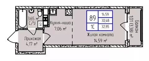 1-к кв. Удмуртия, Ижевск ул. Героя России Ильфата Закирова, 20А (32.85 ...