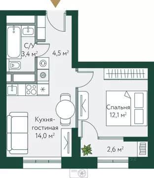 1-к кв. Волгоградская область, Волгоград Новосибирская ул., 74с1 ...