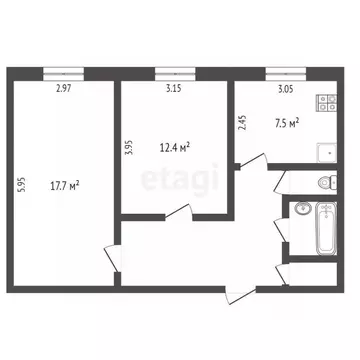 2-к кв. Пензенская область, Пенза ул. Кижеватова, 17 (54.0 м)