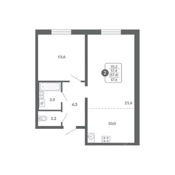 2-к кв. Кировская область, Киров ул. Пушкина, 25 (57.6 м)