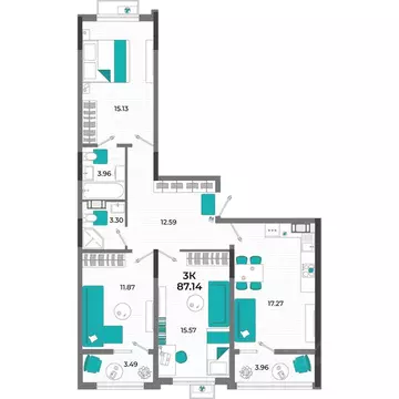 3-к кв. Крым, Евпатория  (87.14 м)