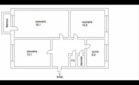 3-к кв. Иркутская область, Ангарск 18-й мкр, 7 (68.0 м)