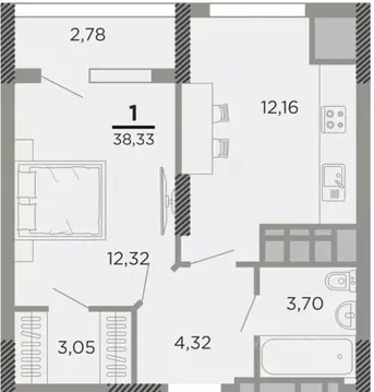 1-к кв. Рязанская область, Рязань Совхозная ул., 6 (38.33 м)