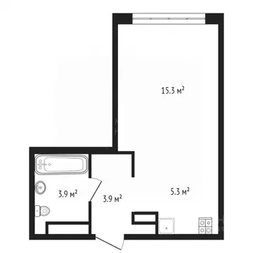 Студия Тюменская область, Тюмень ул. Новоселов, 105 (28.0 м)